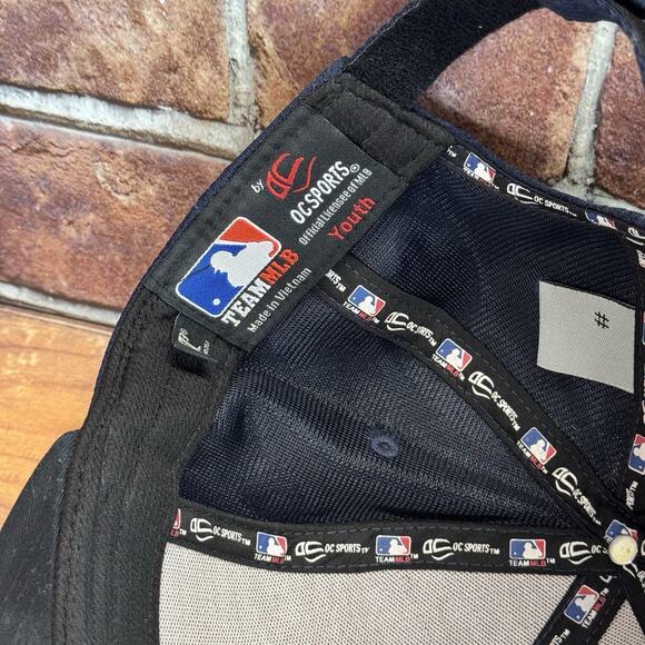 Boston Red Sox Flat Brim Hat Cap MLB OC Sports Adjustable Red/Blue - Picture 6 of 7